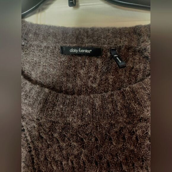 Daisy Fuentes XL Charcoal Heater WOOLBlend Knitted Lngslv Women's Sweater Poncho - Picture 2 of 8